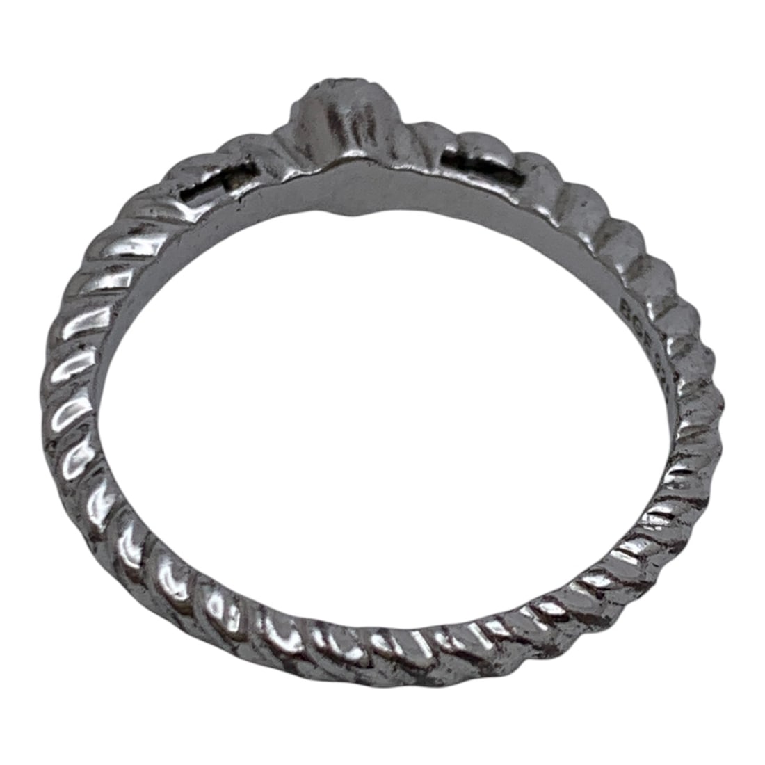 Sterling Silver Ring With Clear Stones - 2