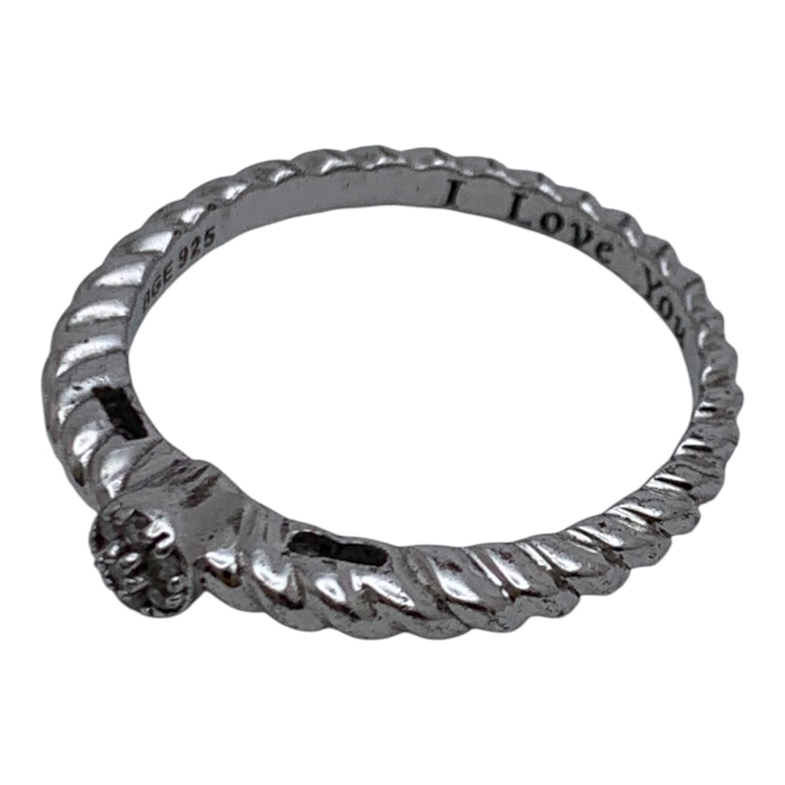 Sterling Silver Ring With Clear Stones - 3