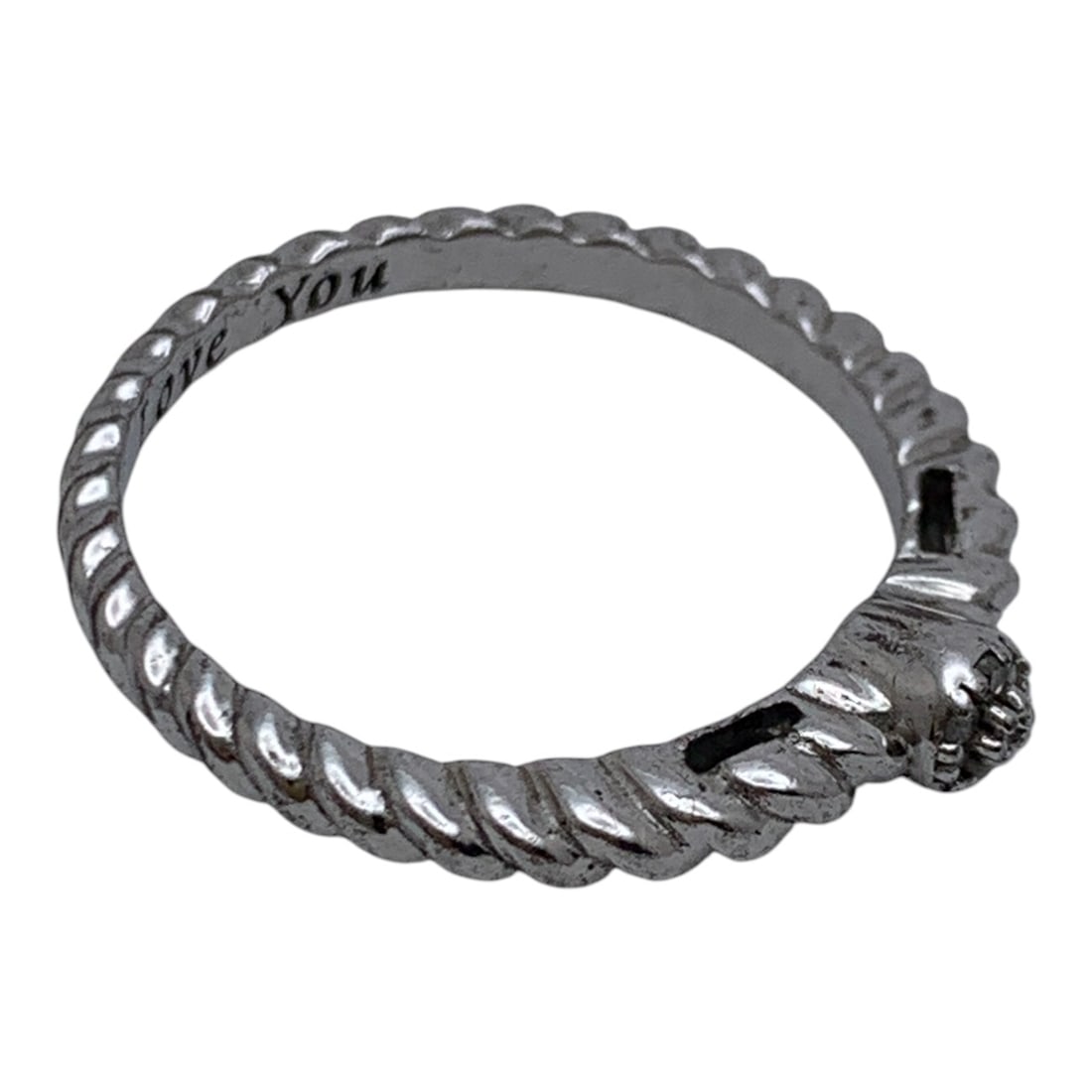 Sterling Silver Ring With Clear Stones - 4