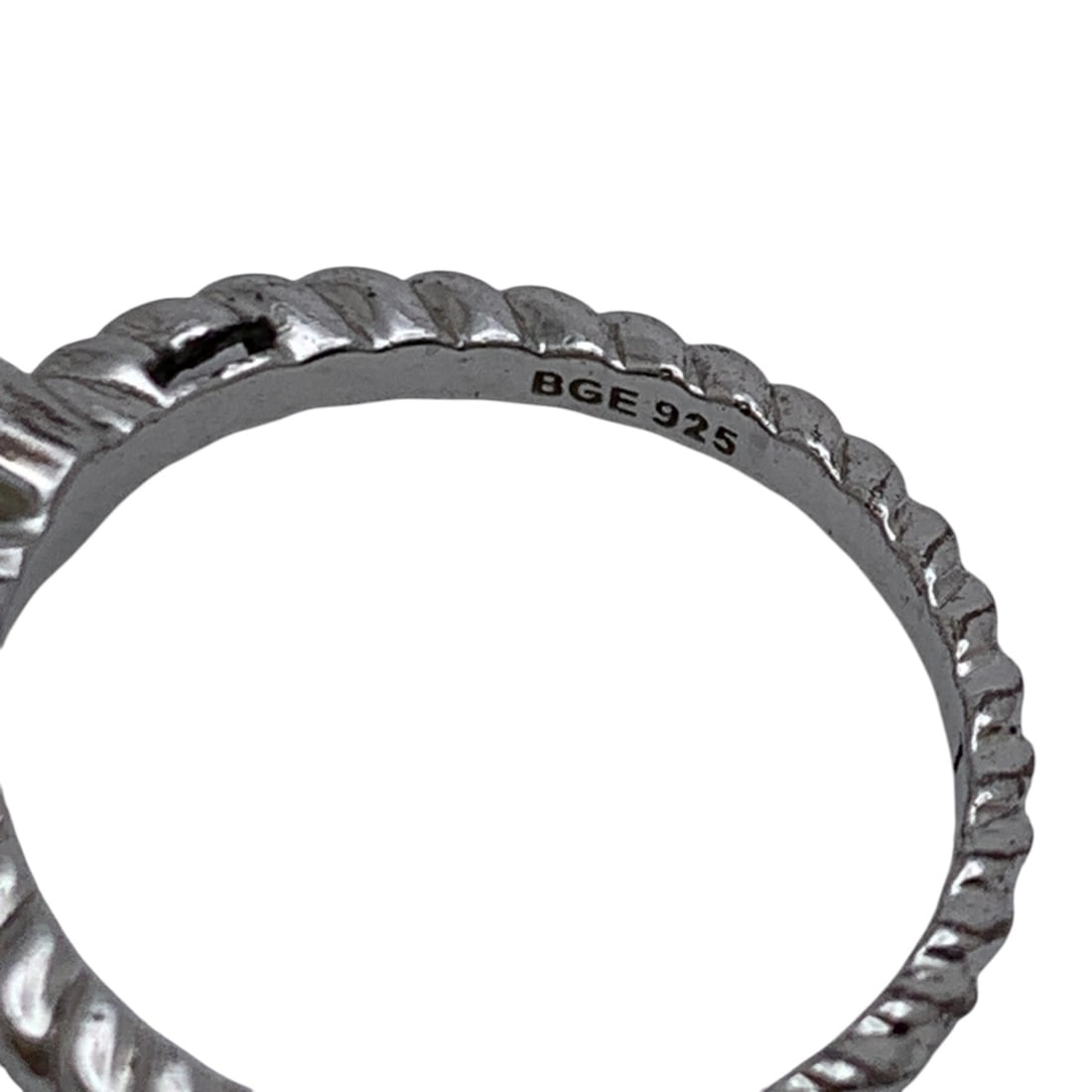 Sterling Silver Ring With Clear Stones - 6