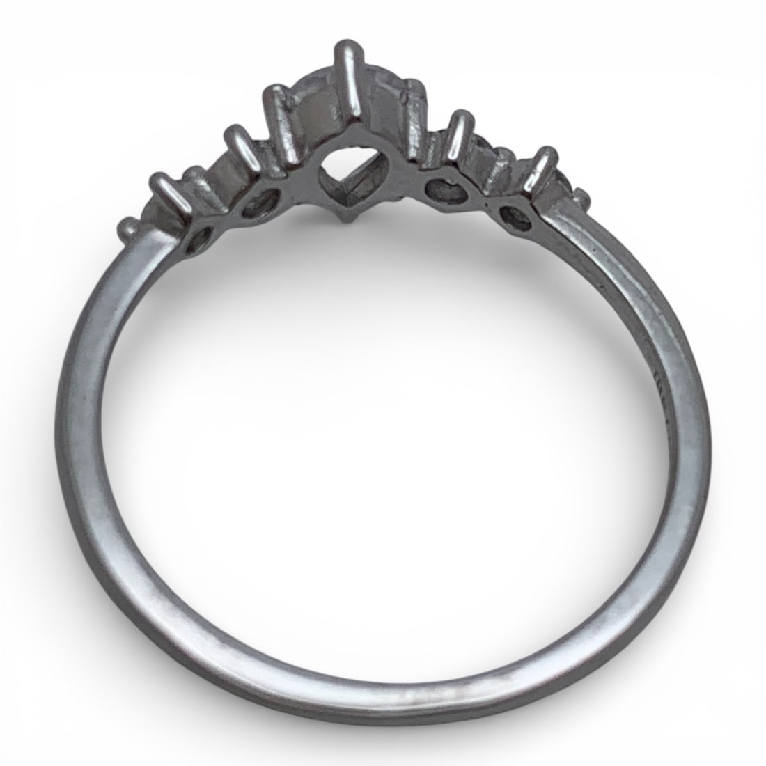 Sterling Silver Ring With Clear Stones - 17