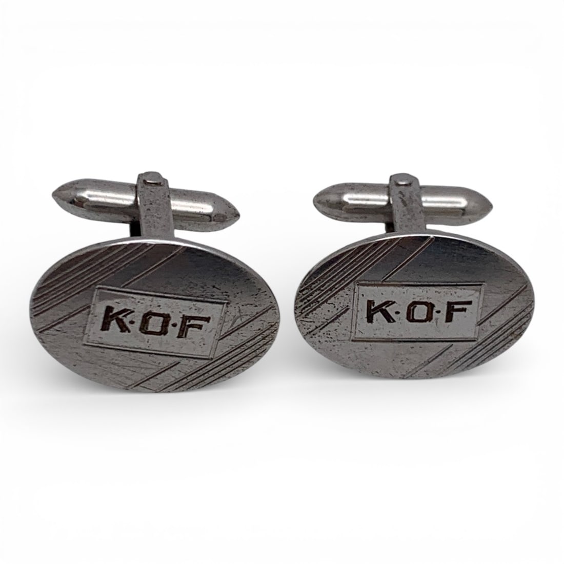 Sterling Silver Cuff Links: Marked Sterling - 7/8" Long - 7.9 Grams