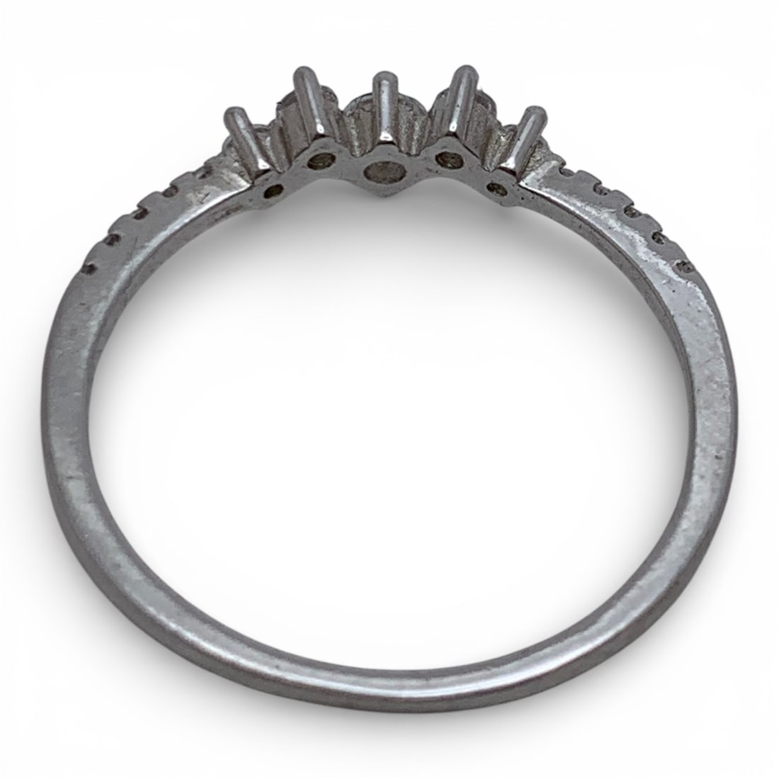 Sterling Silver Ring With Clear Stones - 17