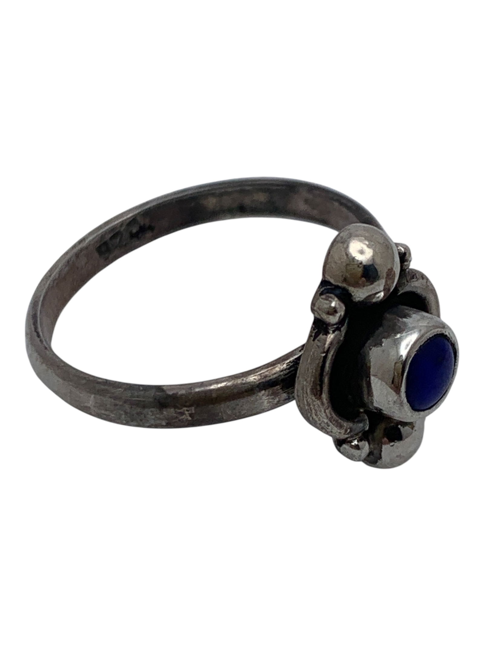 Sterling Silver Ring With Blue Stone - 4