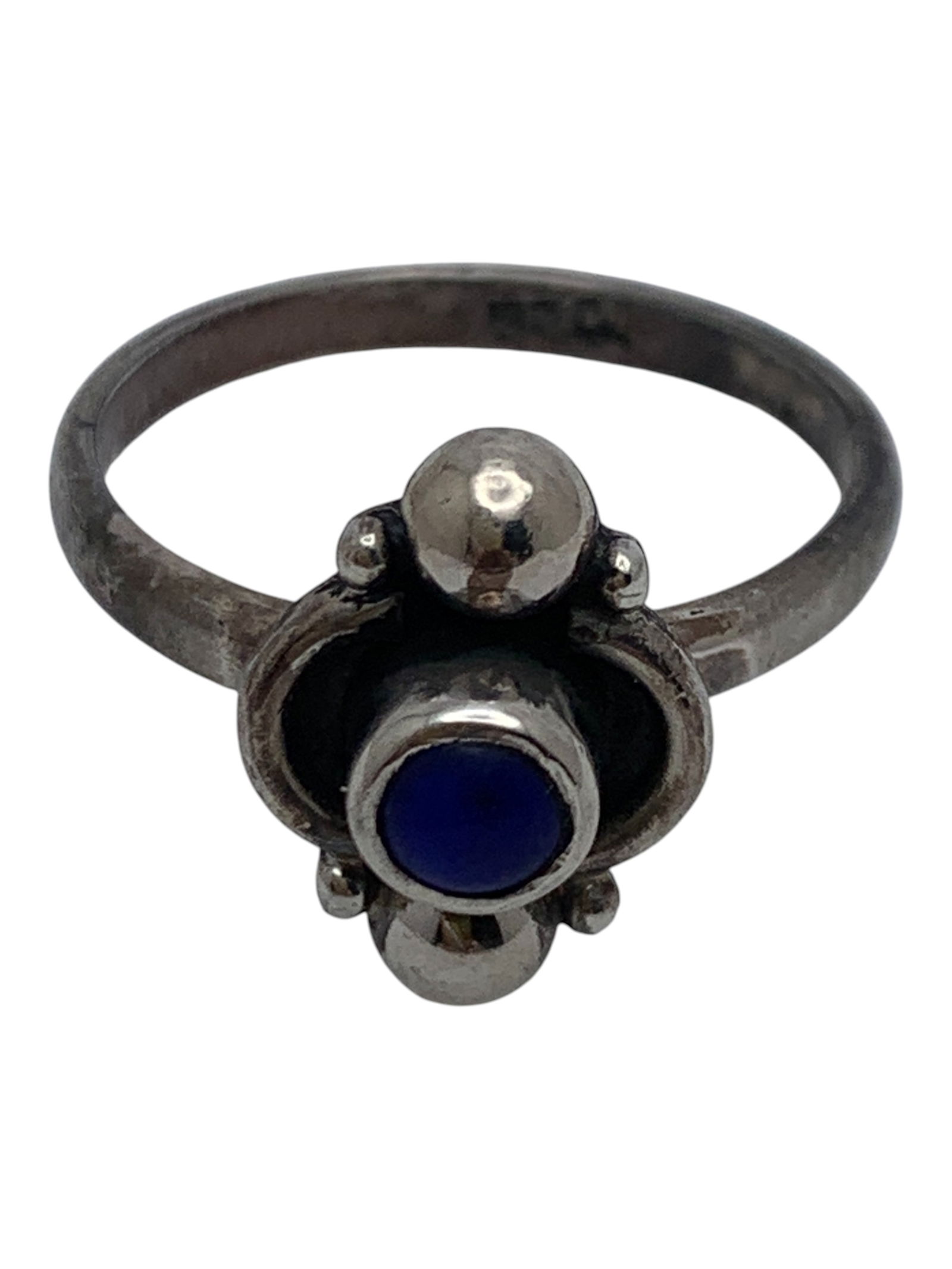 Sterling Silver Ring With Blue Stone - 5