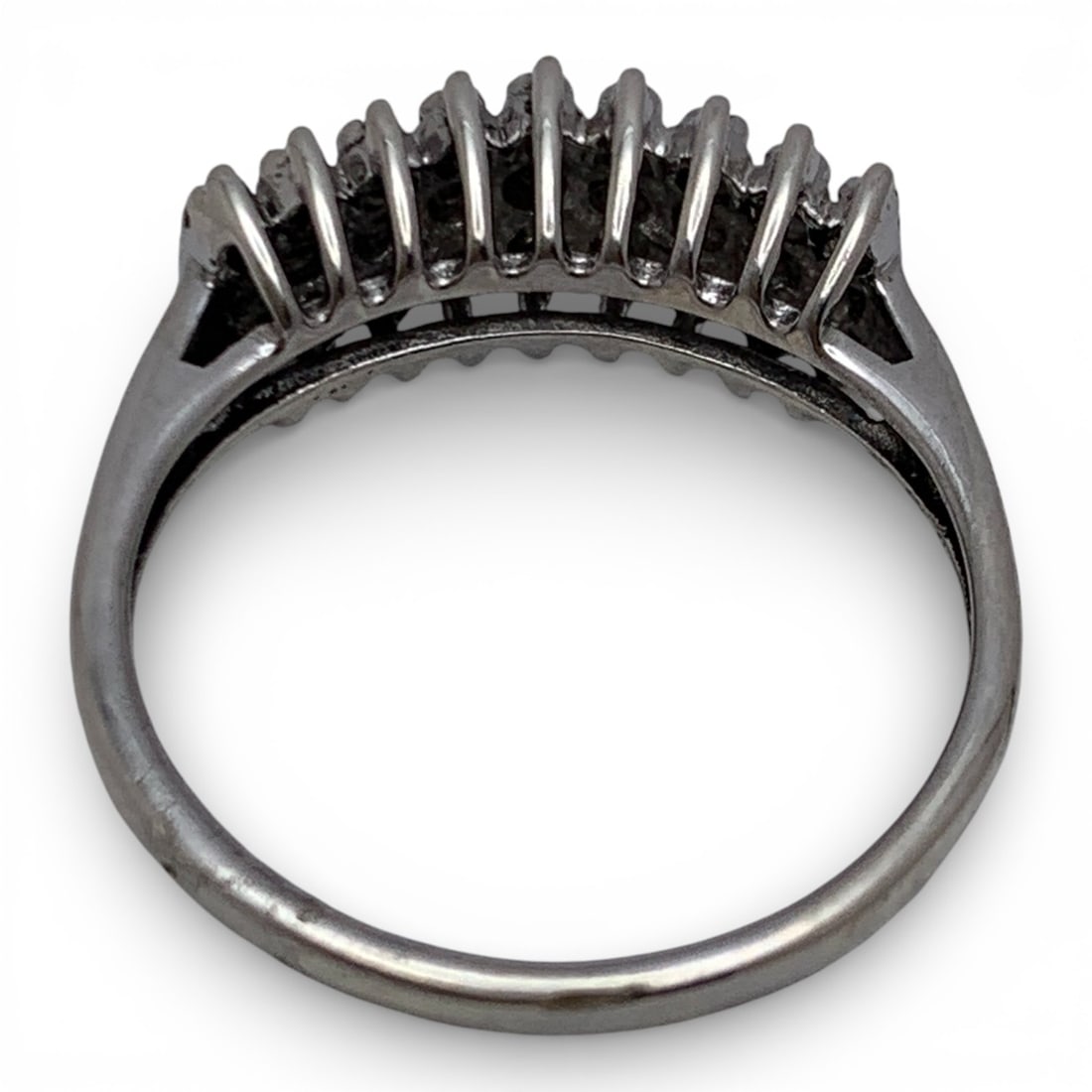 Sterling Silver Ring With Clear Stones - 2