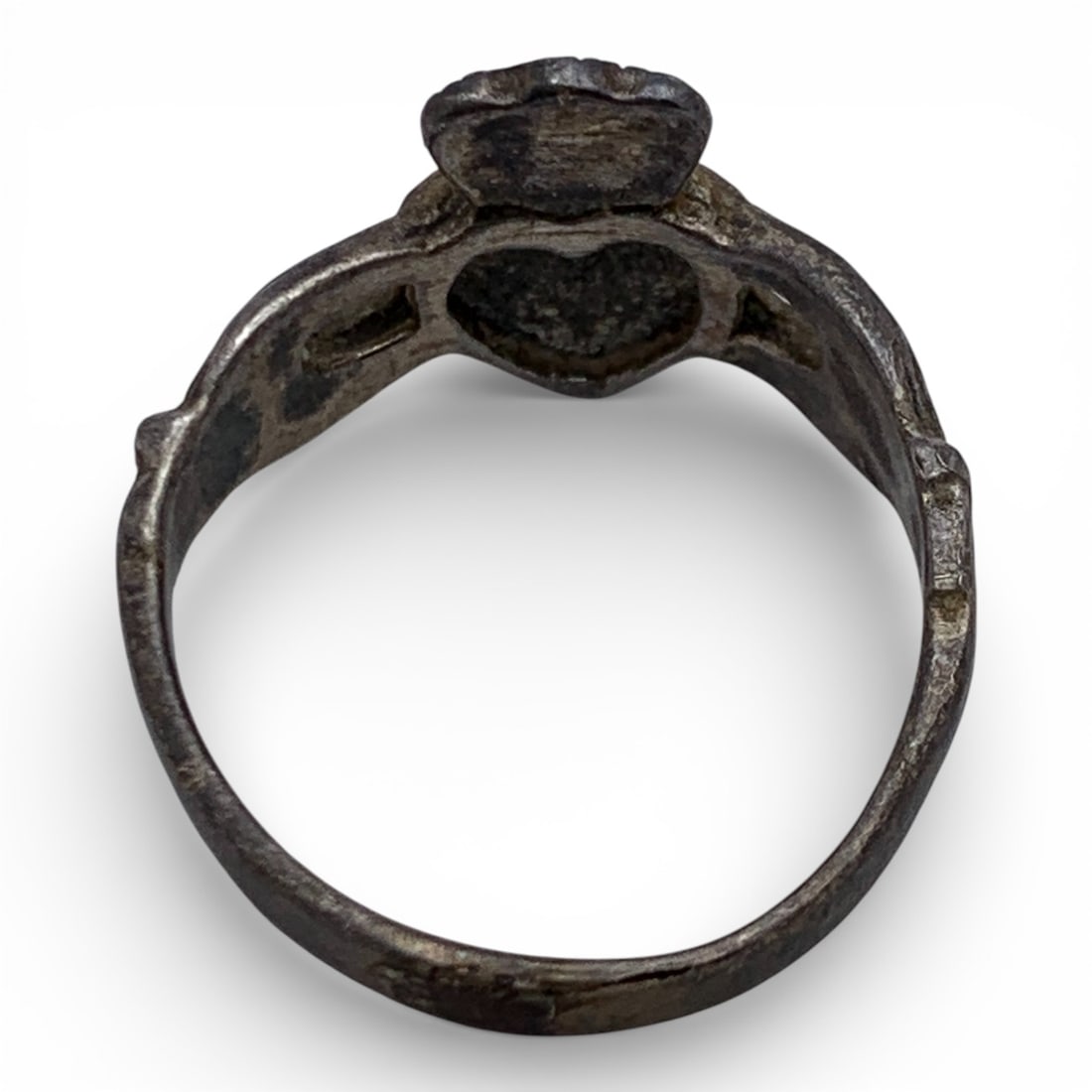 Silver Claddagh Ring With Marcasite Stones - 2