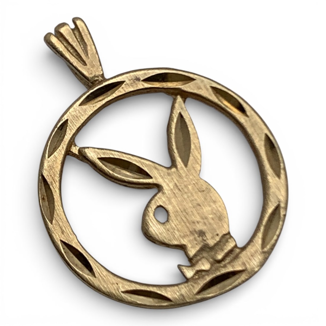 14k Yellow Gold Playboy Bunny Pendant: Marked 14k - 3/4" Long - 0.6 DwtGemstones Tested With Presidium Gem Tester Il - Berners Does Not Guarantee Authenticity Of Gemstones