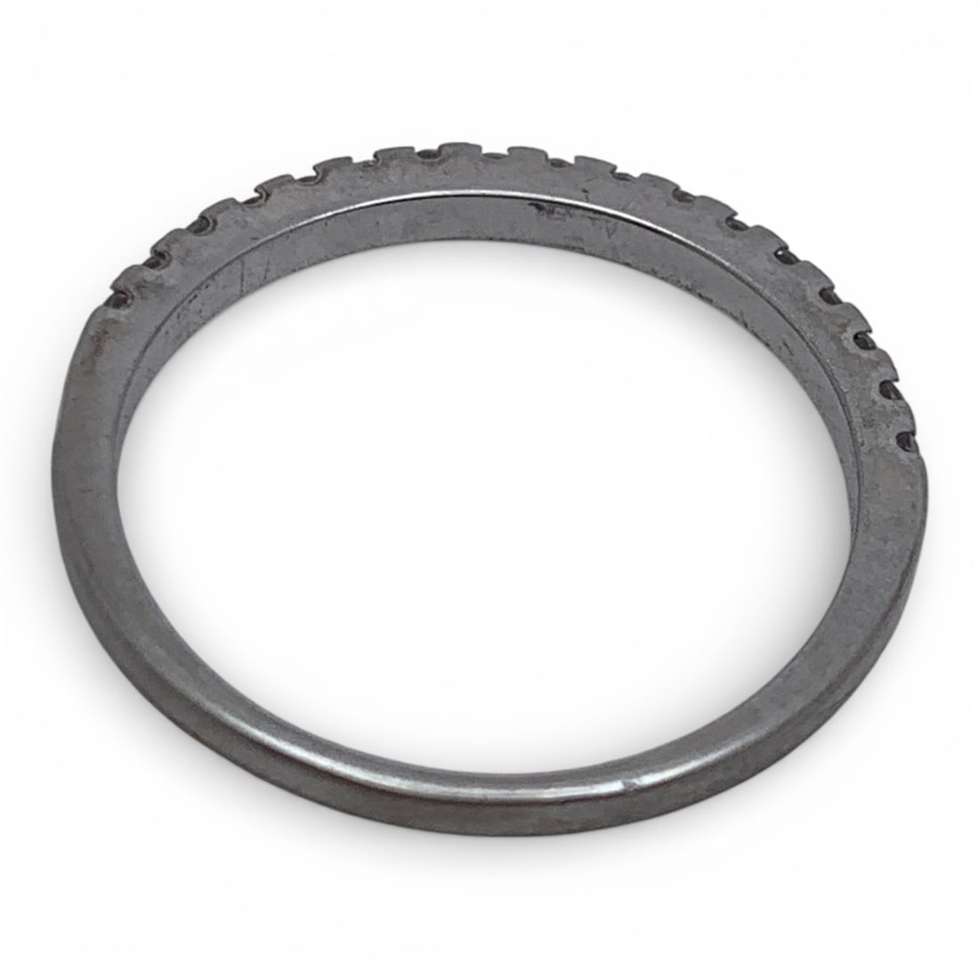 Sterling Silver Ring With Clear Stones - 10