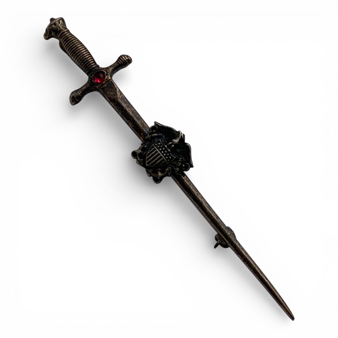 Sterling Silver Military Sword Pin: Marked Sterling - 2 3/4" Long - 5.7 Grams