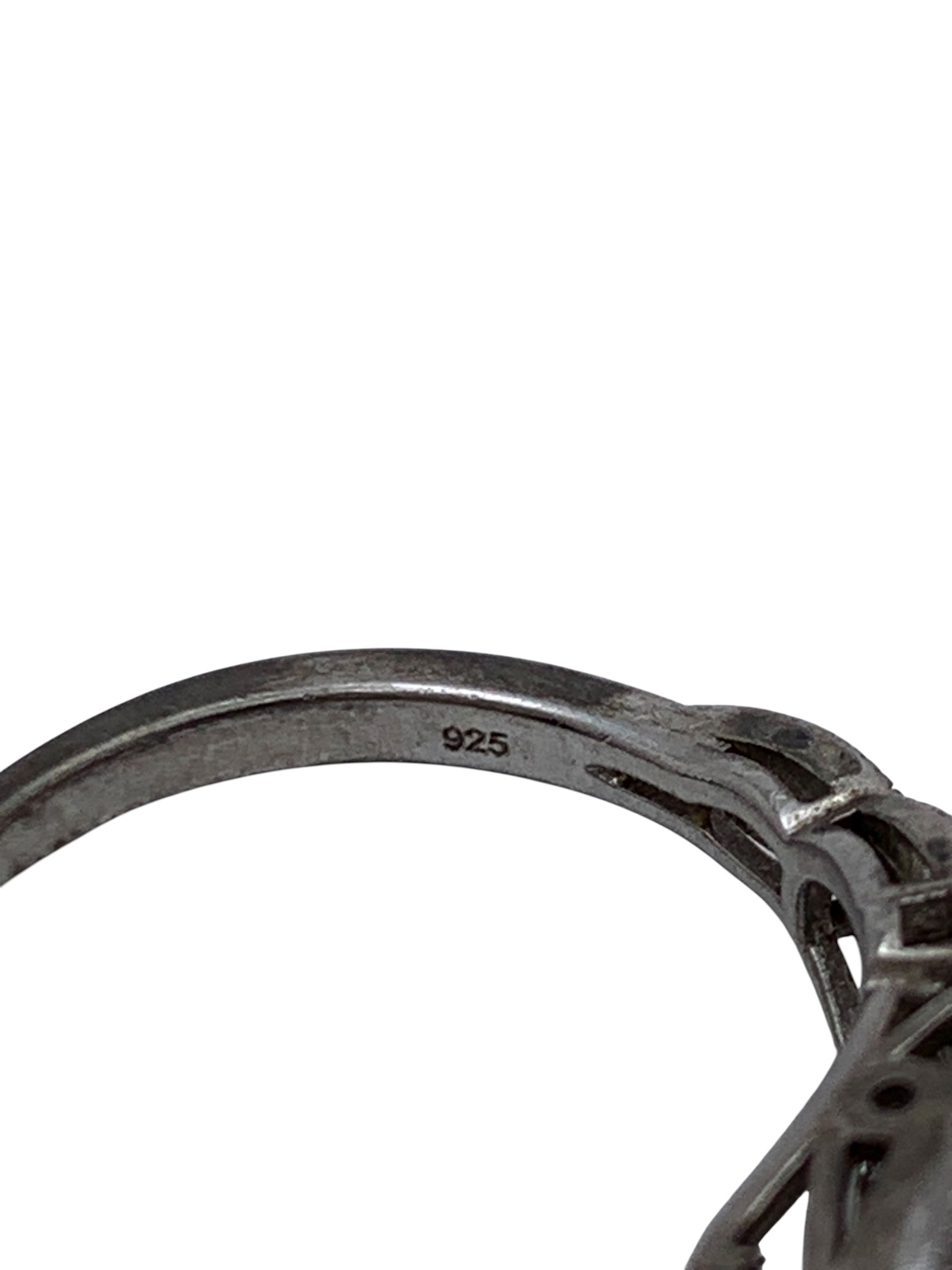 Sterling Silver Ring With Clear Stones - 6