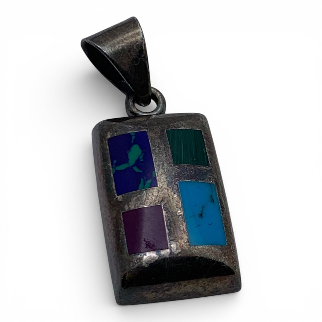 Sterling Silver Pendant With Inlaid Stones (1 of 3)