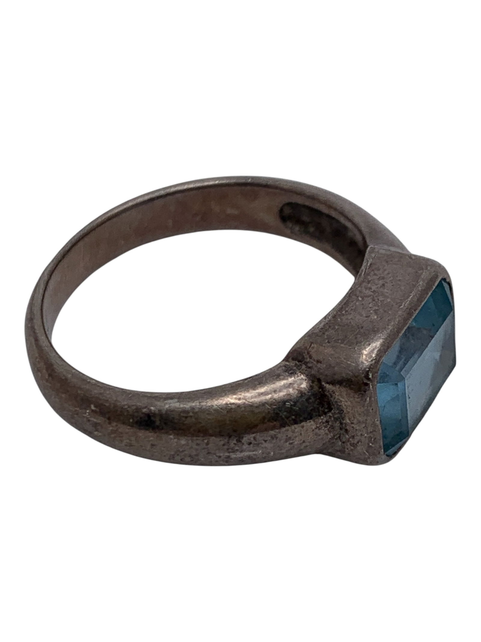 Sterling Silver Ring With Blue Stone - 4