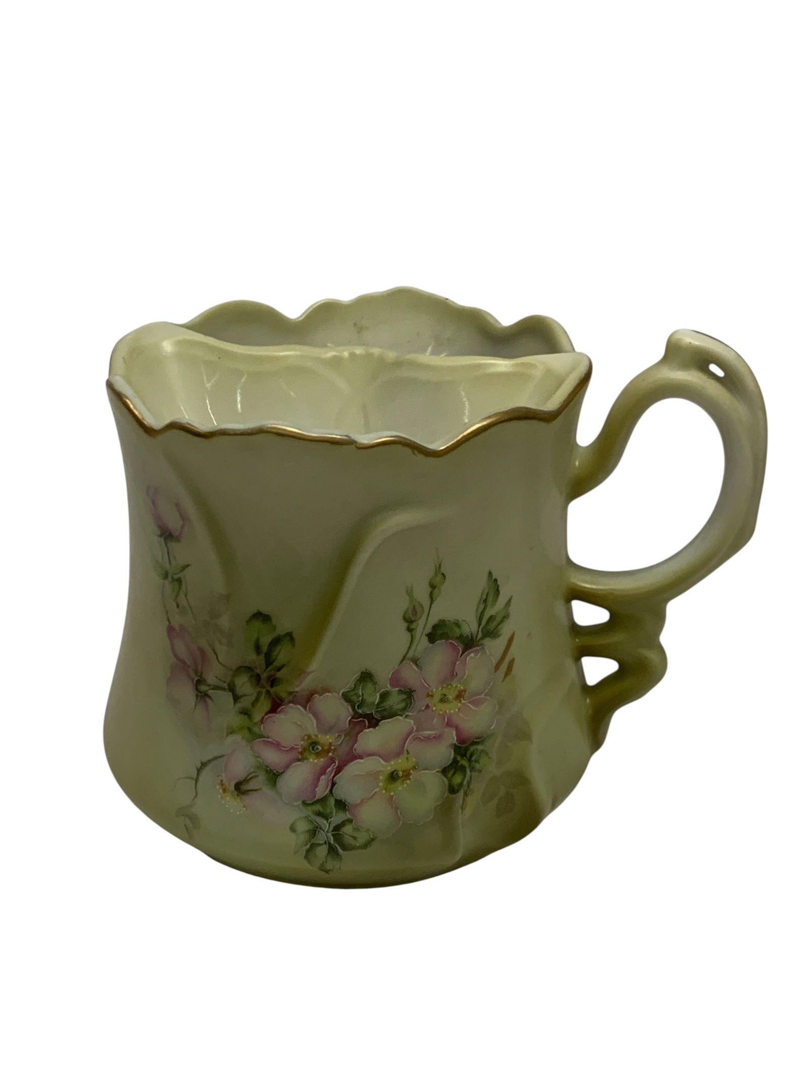 Vintage Hand Painted Nippon Shaving Mug: Bears Mark On Bottom - 3 5/8" Tall