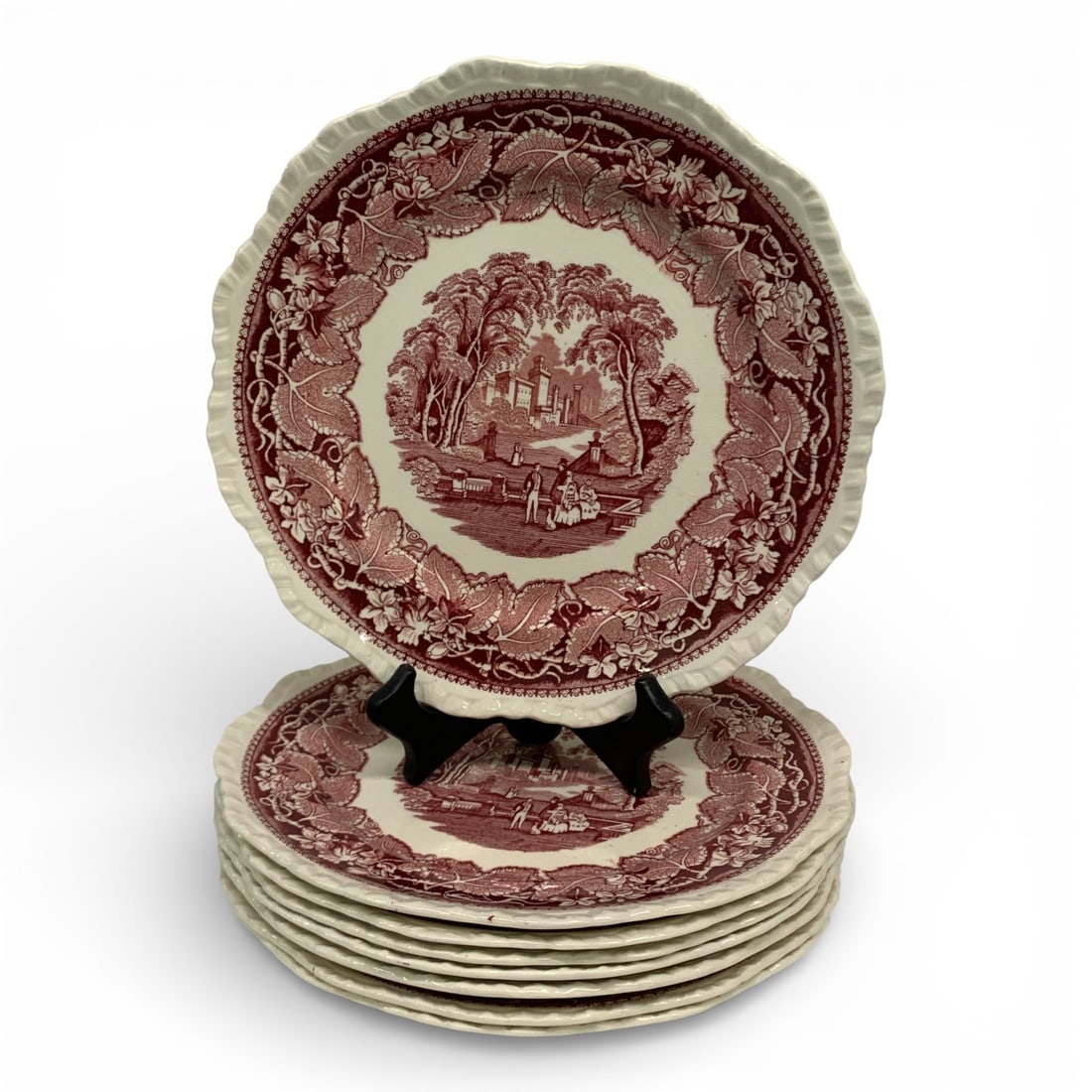 8 Mason's Ironstone Vista Dinner Plates (1 of 3)