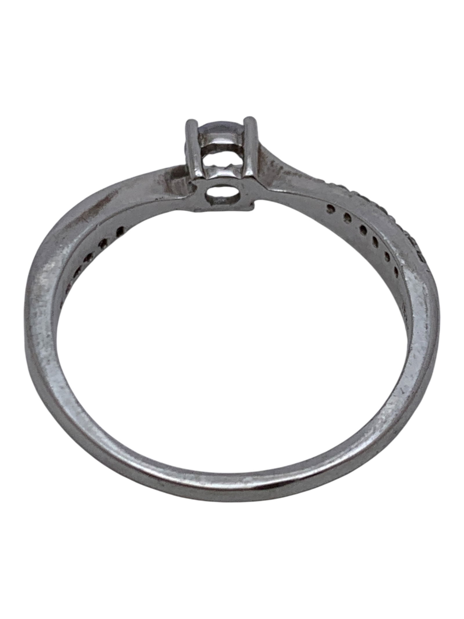 Sterling Silver Ring With Clear Stones - 2