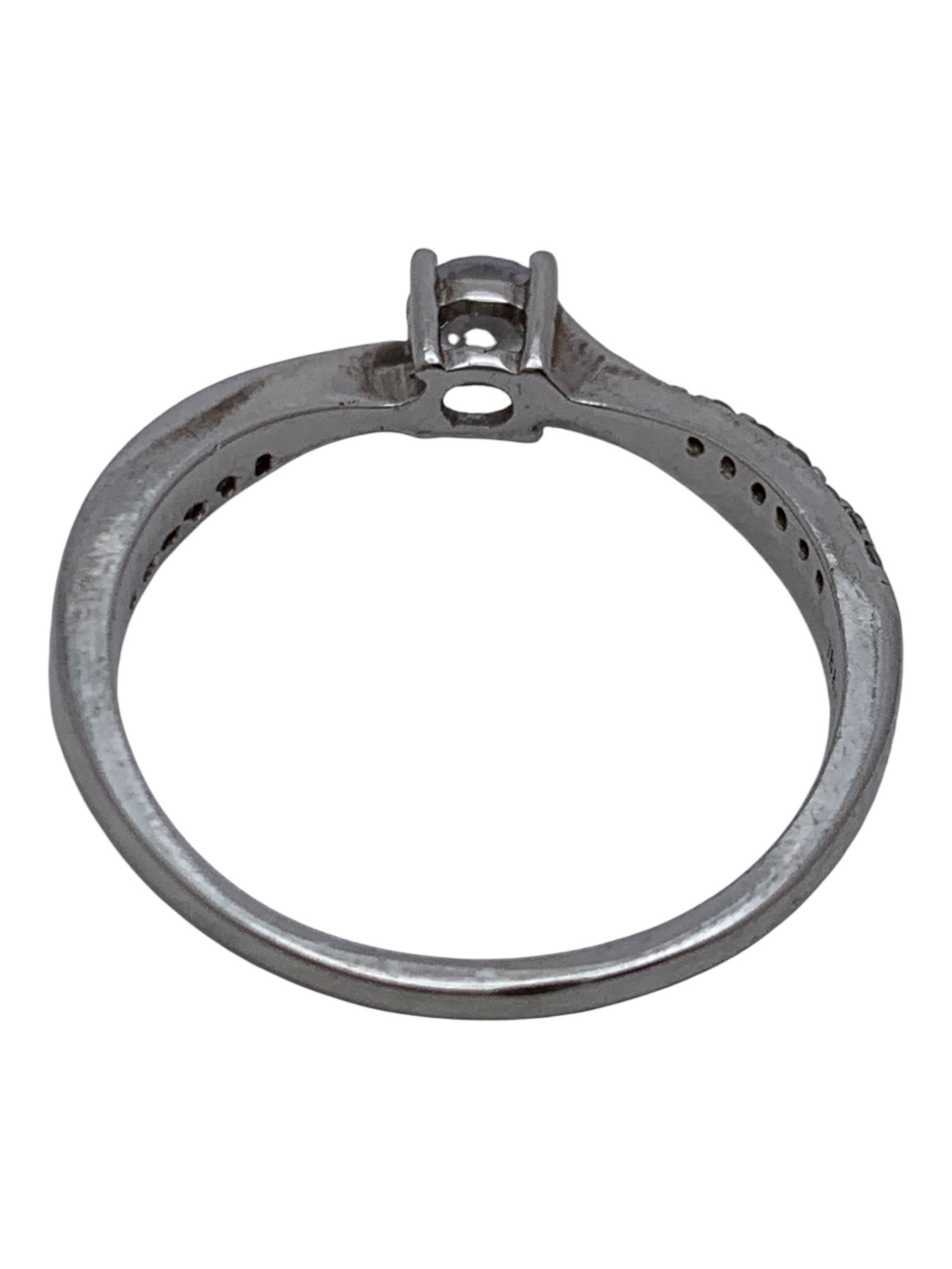 Sterling Silver Ring With Clear Stones - 5