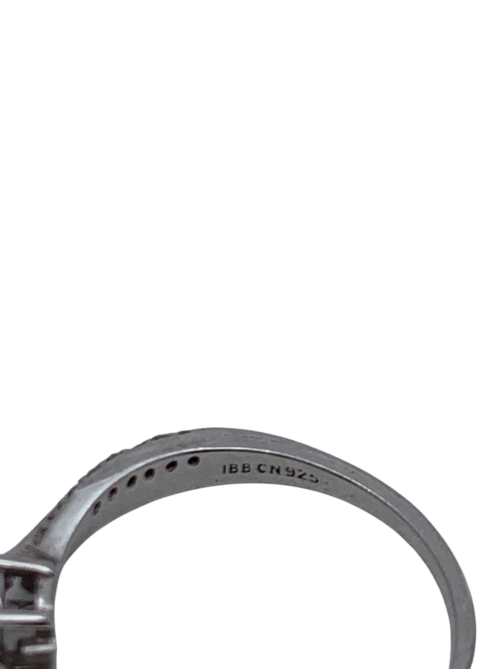 Sterling Silver Ring With Clear Stones - 6