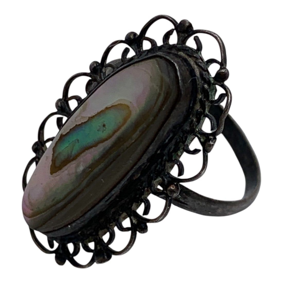 Silver & Abalone Ring - 3