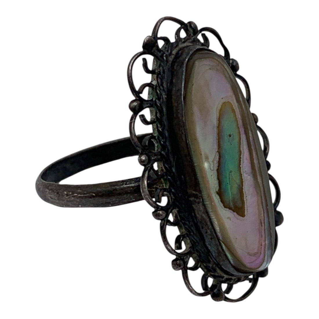 Silver & Abalone Ring - 4