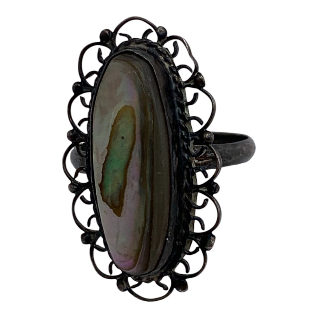 Silver & Abalone Ring - 5