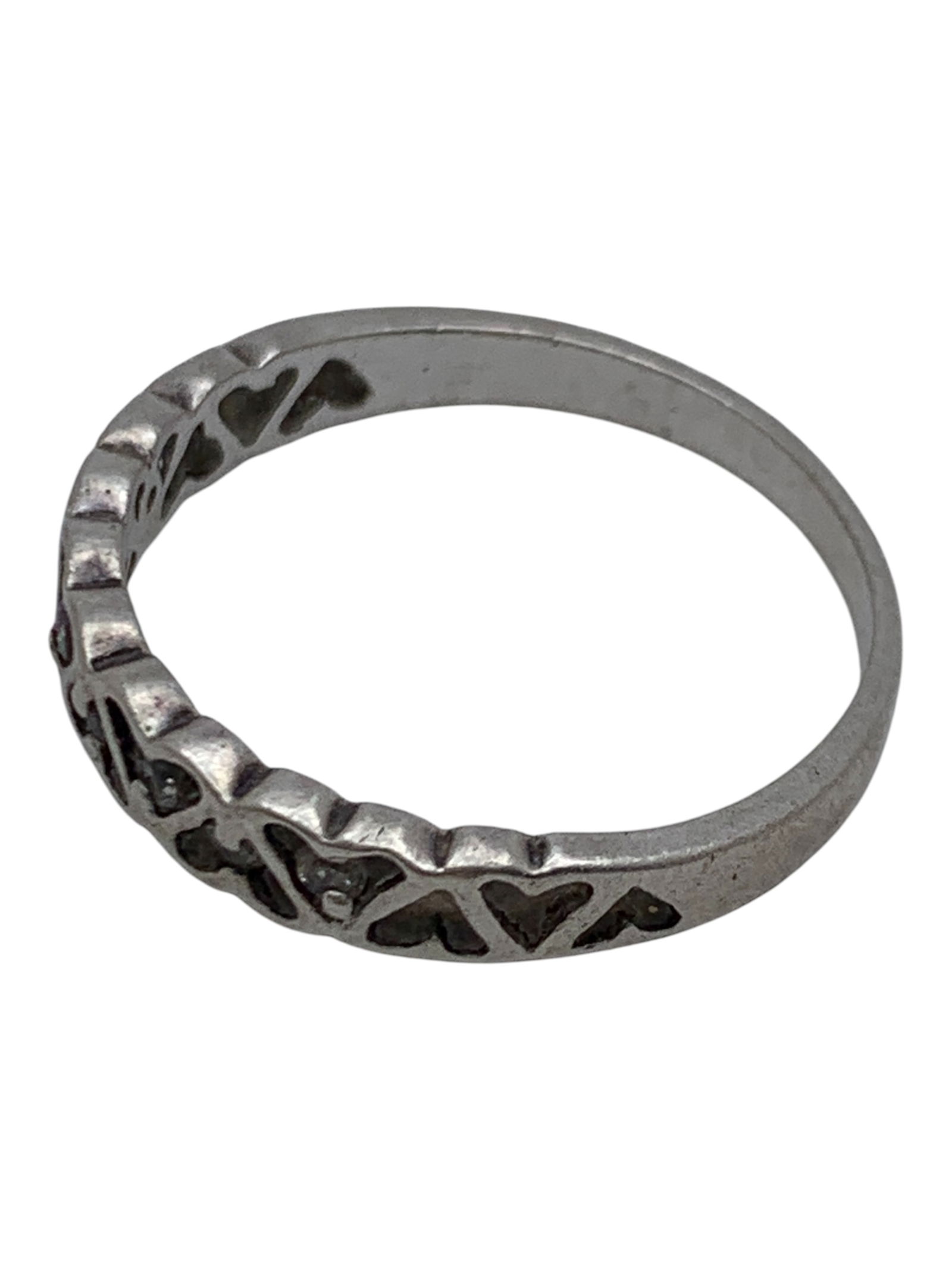 Sterling Silver Ring With Clear Stones - 3