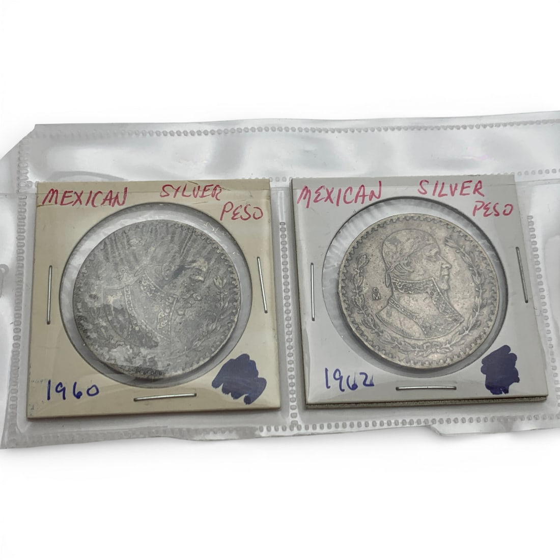 1960 & 1962 Silver Mexican Pesos (1 of 2)