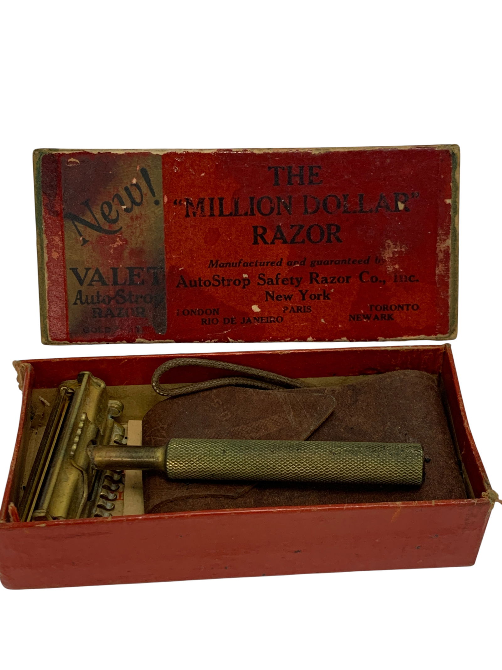 The Million Dollar Razor And Strop In Box: Includes Leather Strop And Original Papers And Box