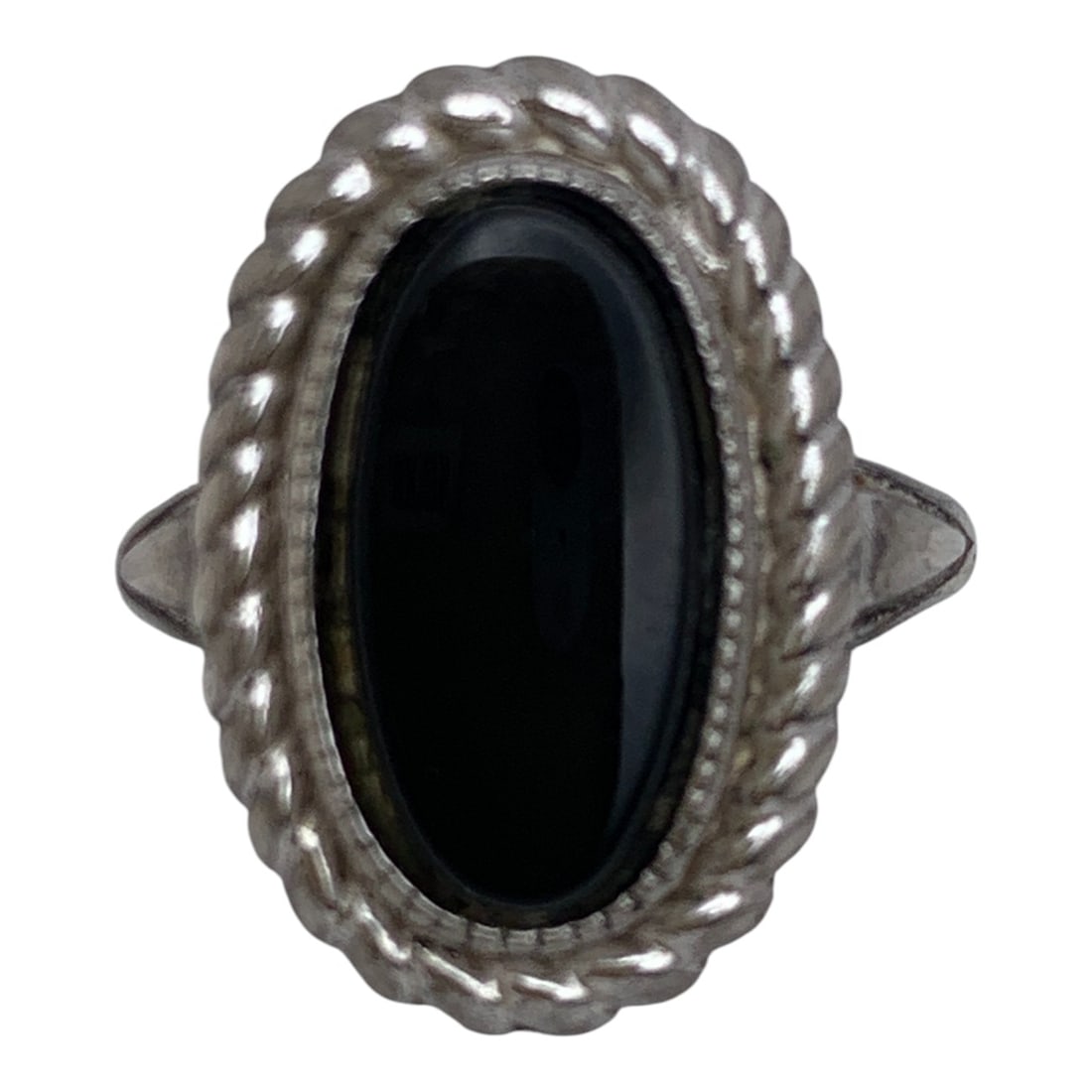 Silver & Black Stone Ring (1 of 5)
