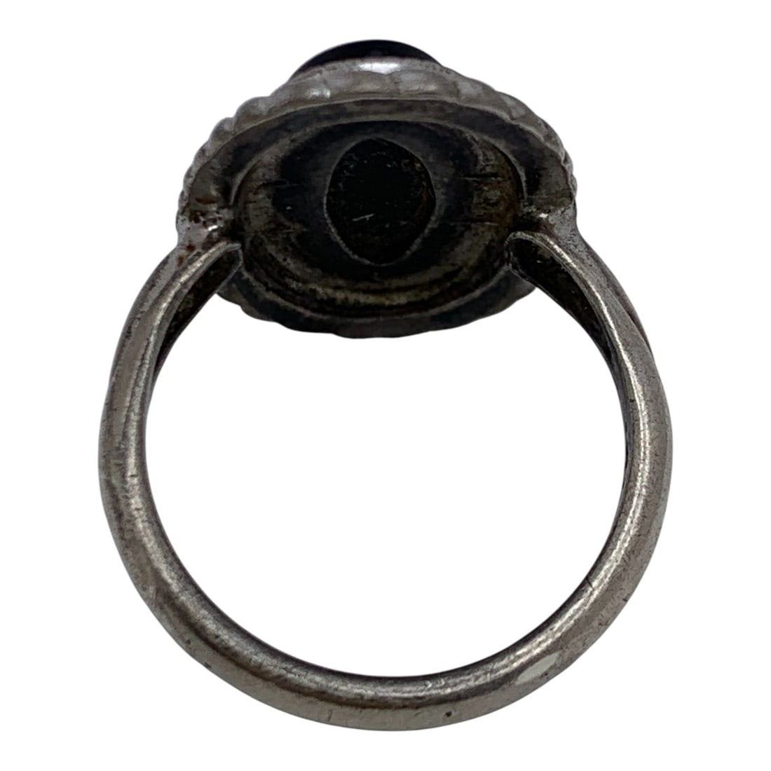 Silver & Black Stone Ring - 2