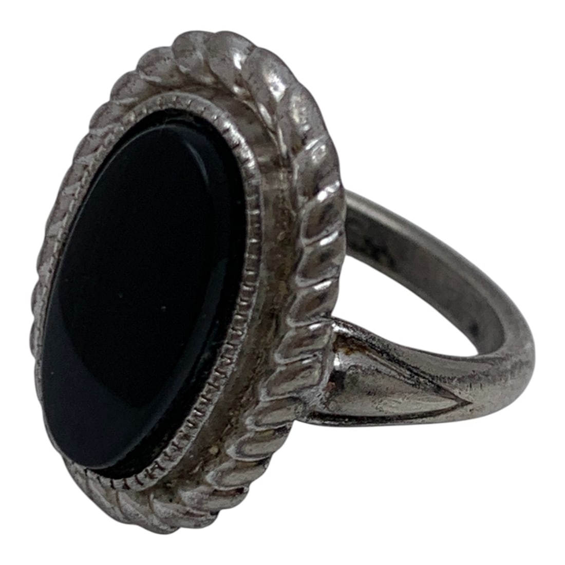Silver & Black Stone Ring - 3