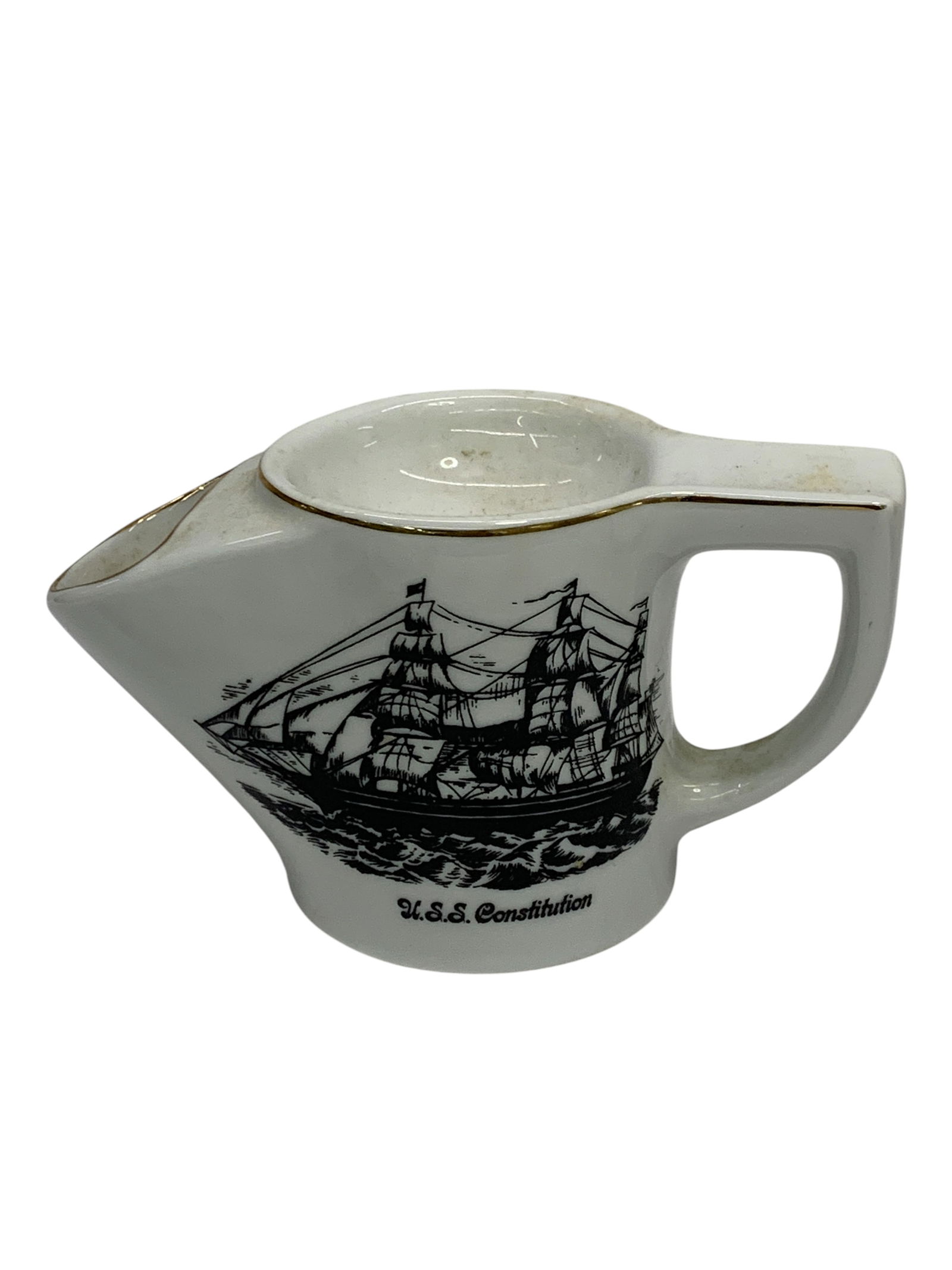 Vintage U. S. S. Constitution Shaving Mug: 2 1/4" Tall
