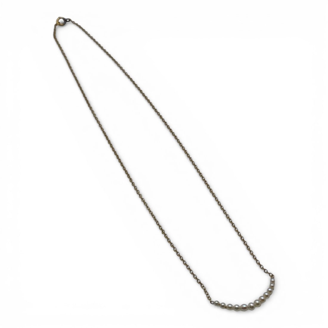 14k Yellow Gold & Seed Pearl Necklace: Marked 14k - 14" Long - 0.6 DwtGemstones Tested With Presidium Gem Tester Il - Berners Does Not Guarantee Authenticity Of Gemstones