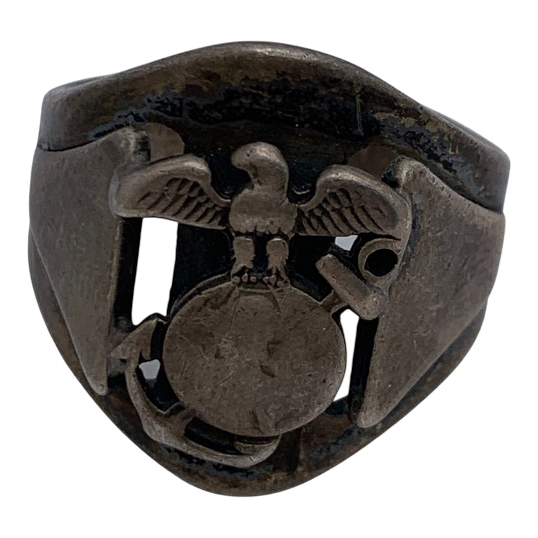 Sterling Silver Military Ring - 5