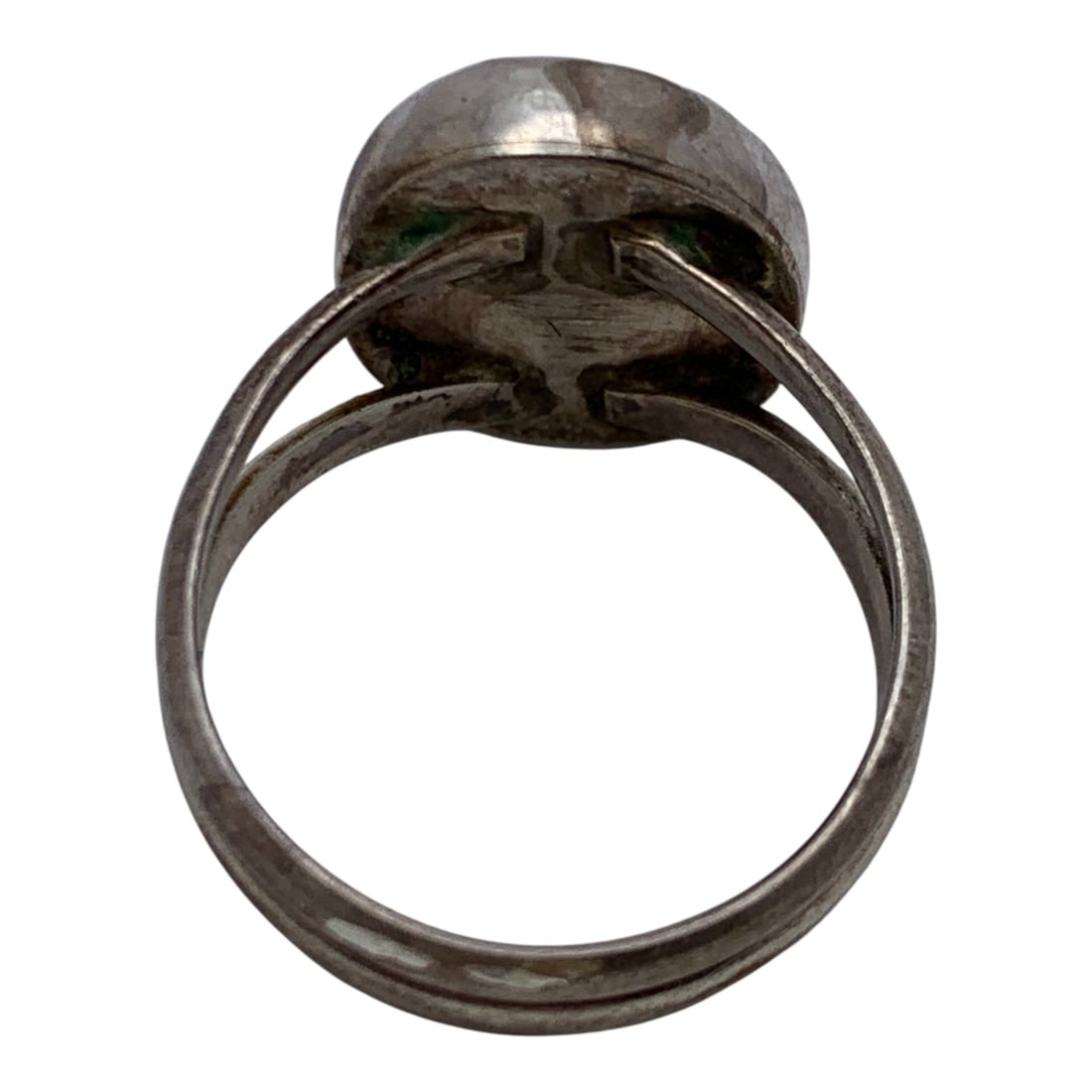 Silver Ring With Blue/black Stone - 2