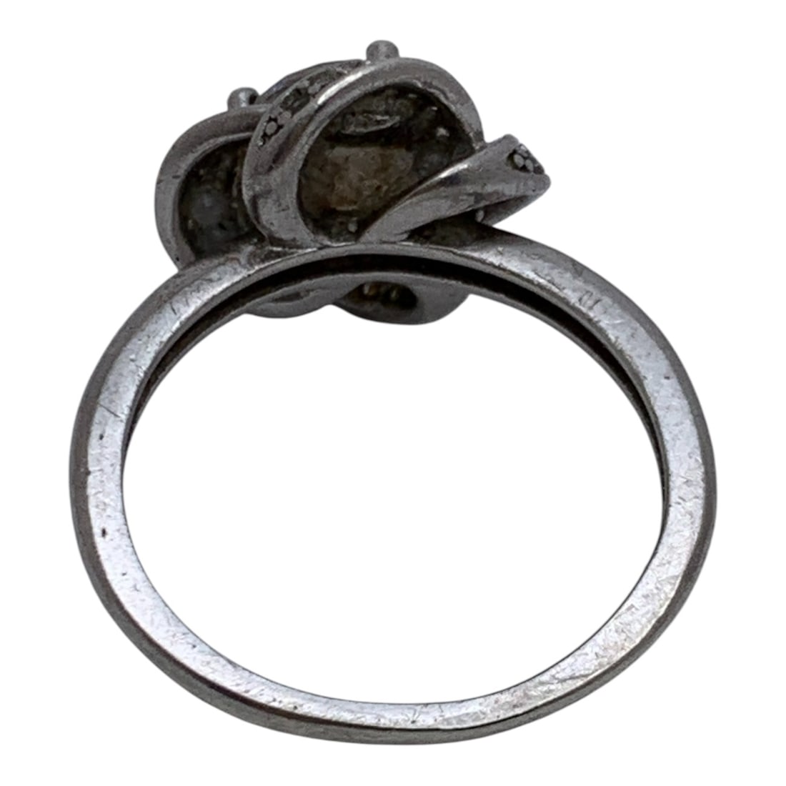 Sterling Silver Ring With Clear Stones - 2