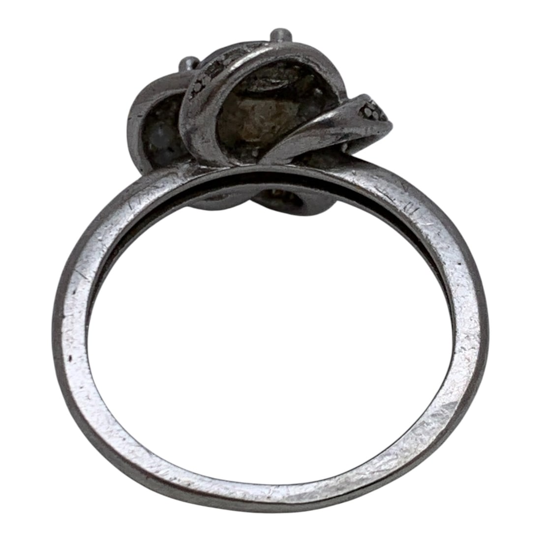 Sterling Silver Ring With Clear Stones - 5