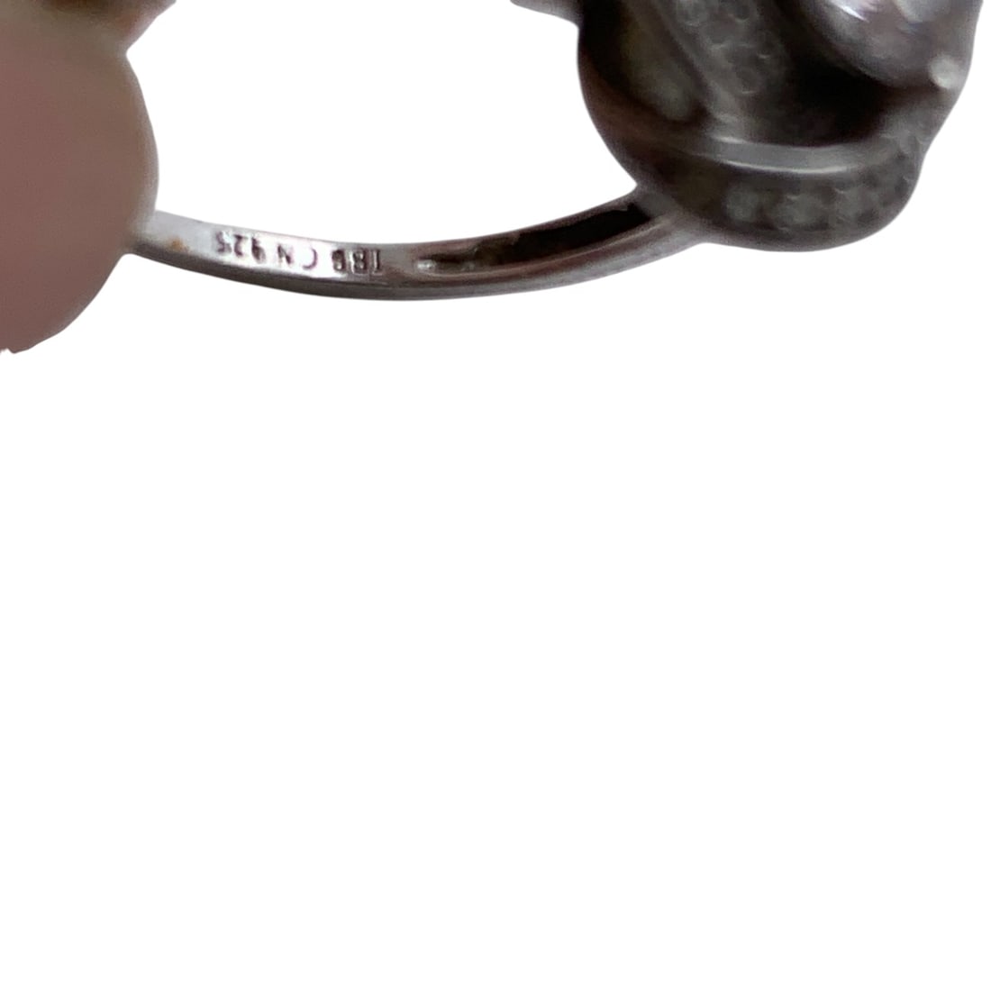 Sterling Silver Ring With Clear Stones - 6