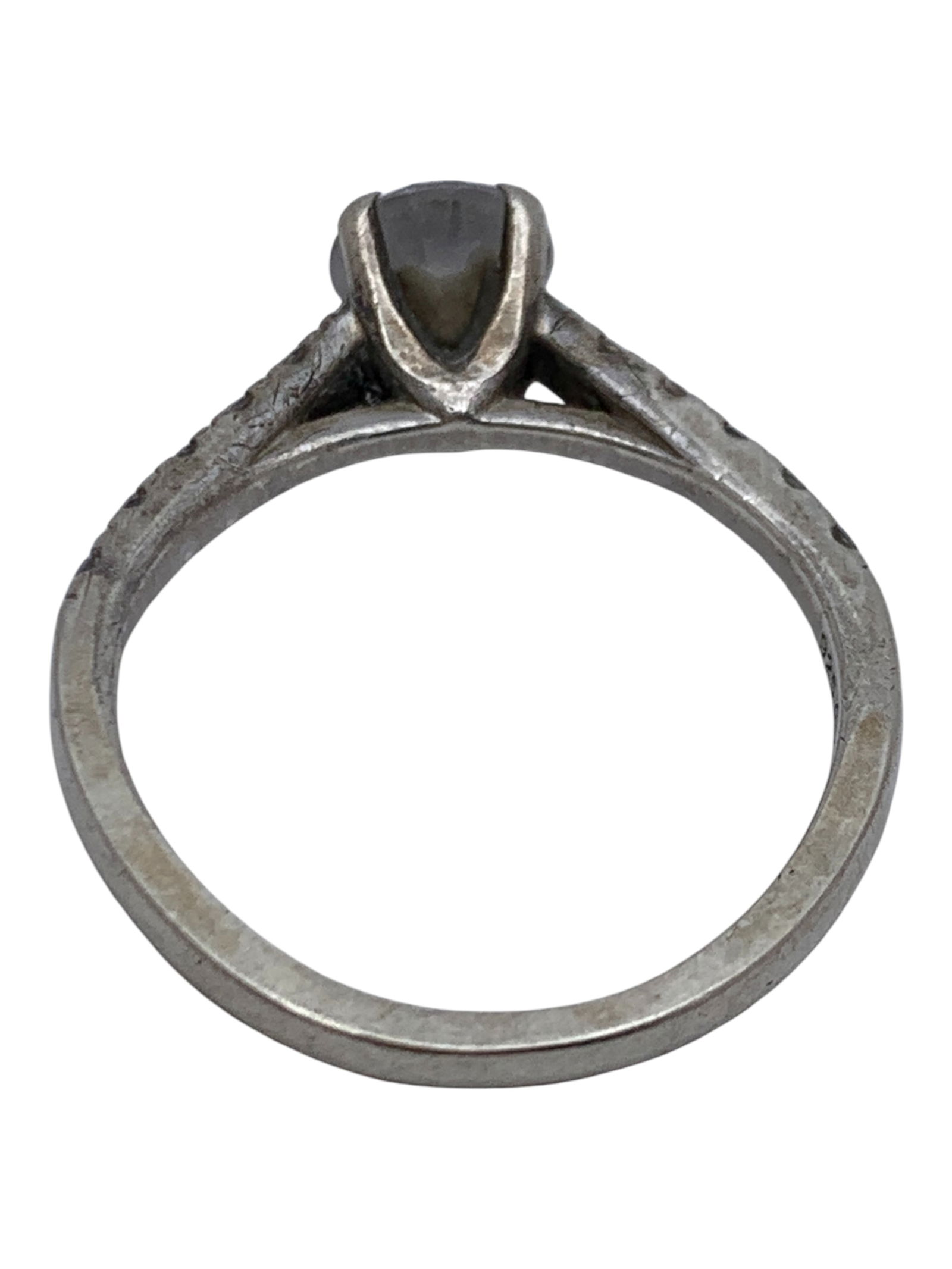 Sterling Silver Ring With Clear Stones - 2