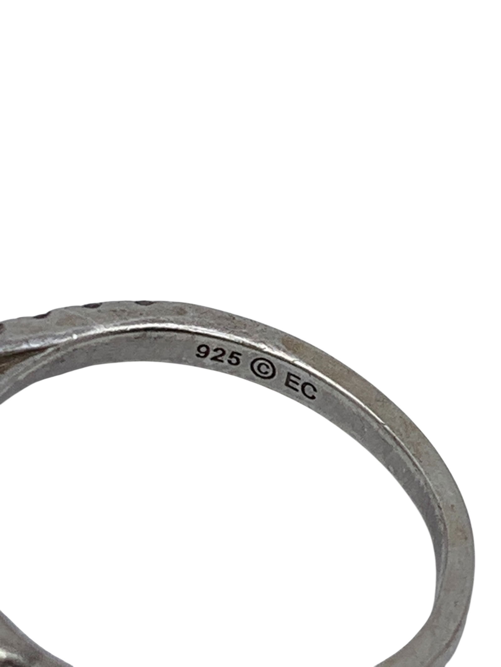 Sterling Silver Ring With Clear Stones - 6