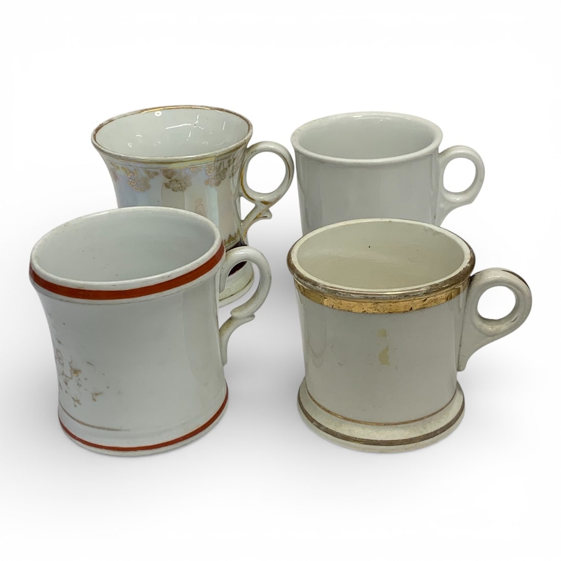 Collection Of 4 Vintage Shaving Mugs: See Photos