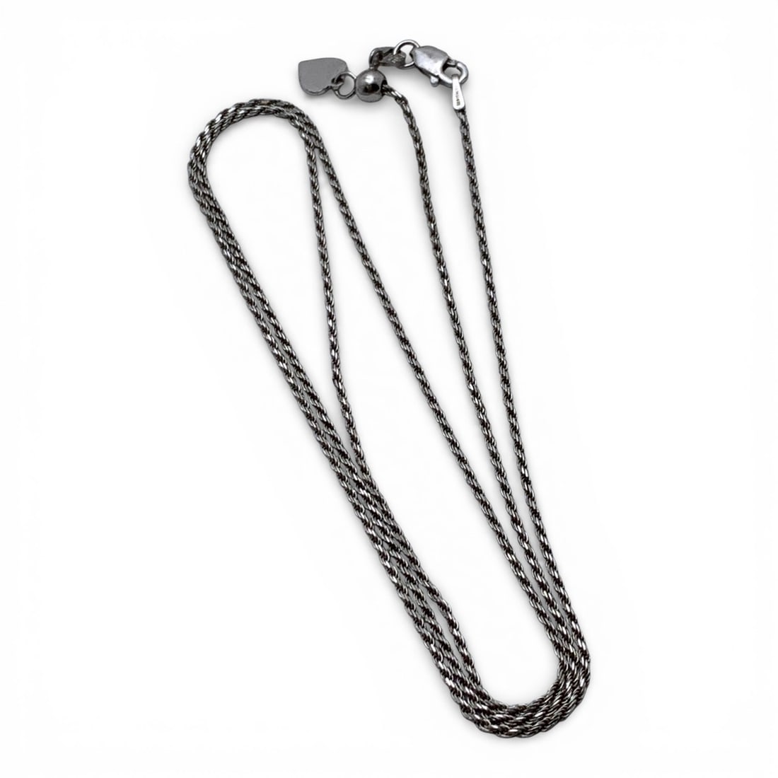 Sterling Silver Adjustable Necklace: Marked 925 - 22" Long - 3.3 Grams