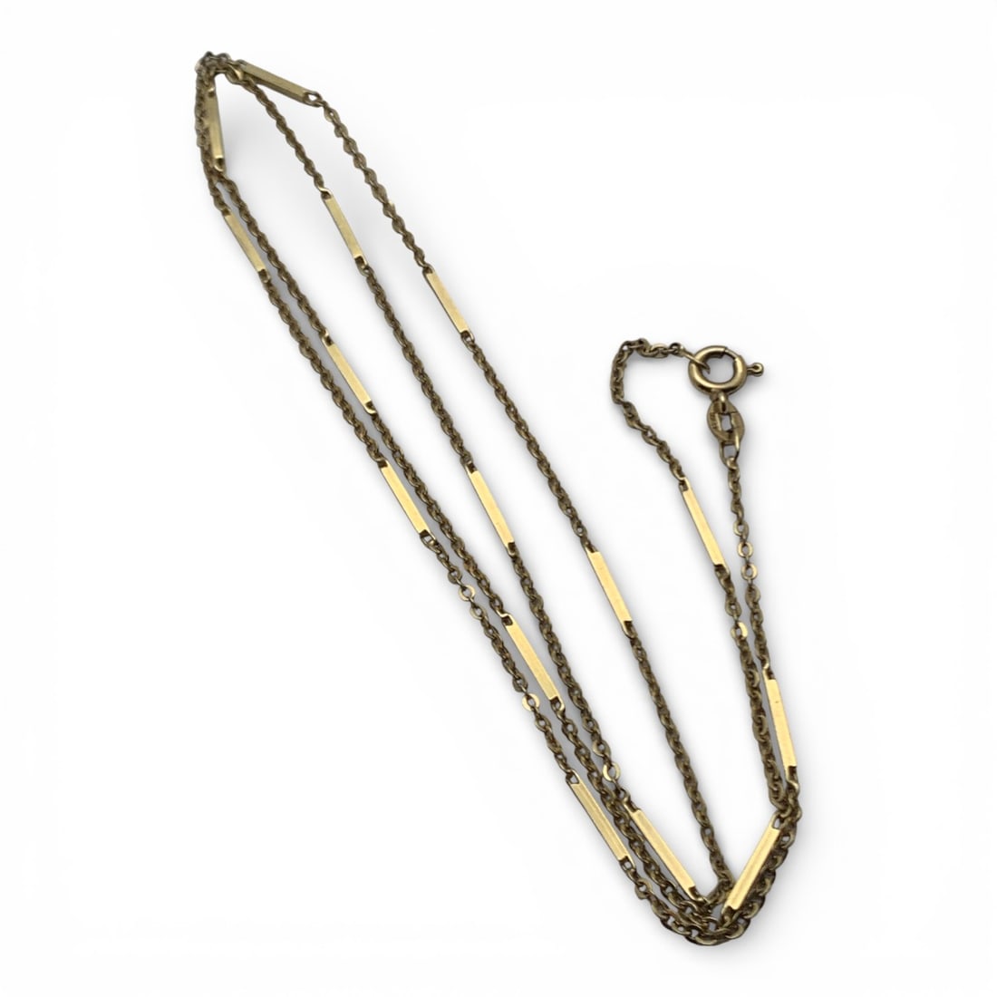 14k Yellow Gold Necklace: Marked 14k - 24 1/2" Long - 3.6 DwtGemstones Tested With Presidium Gem Tester Il - Berners Does Not Guarantee Authenticity Of Gemstones