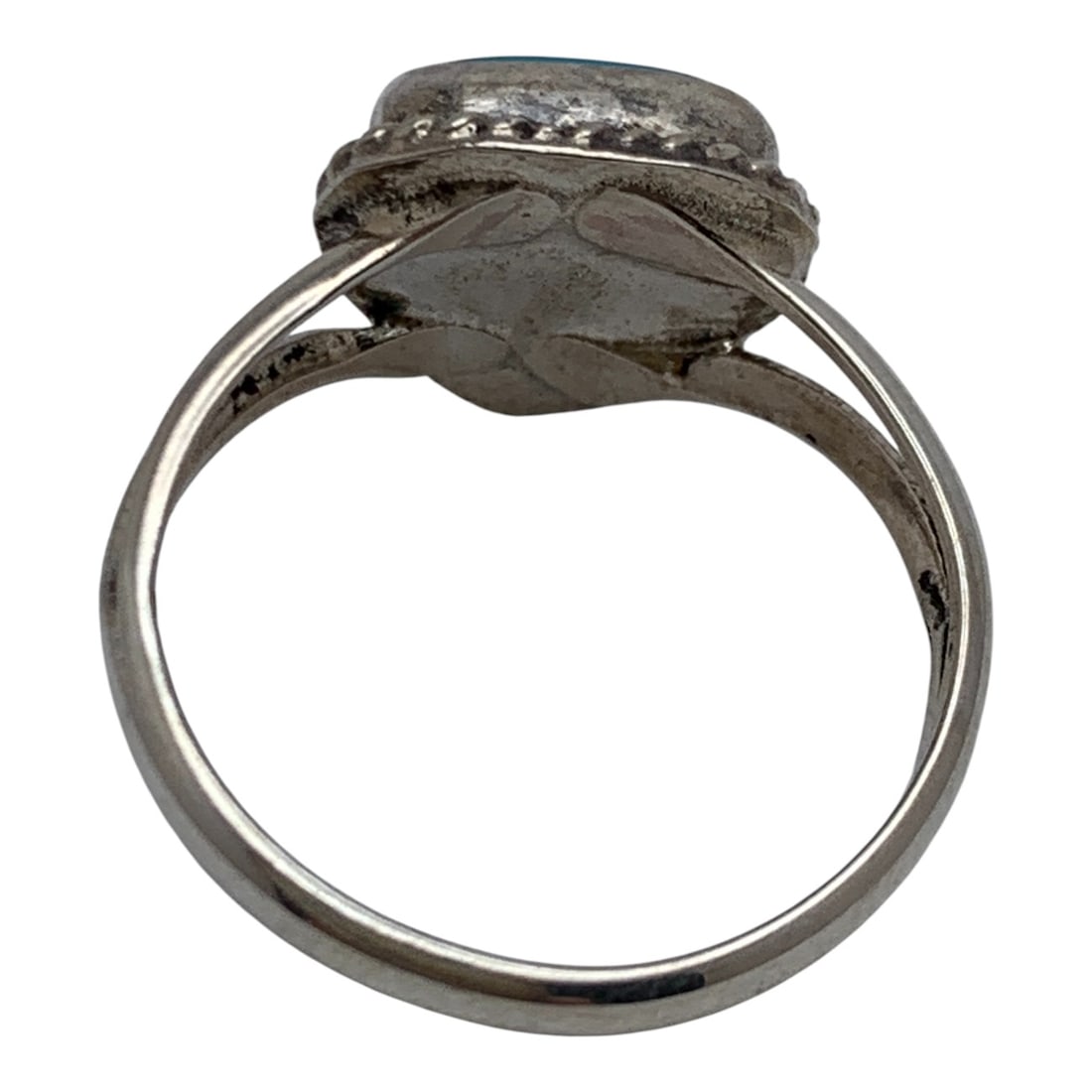 Silver & Blue Stone Ring - 2