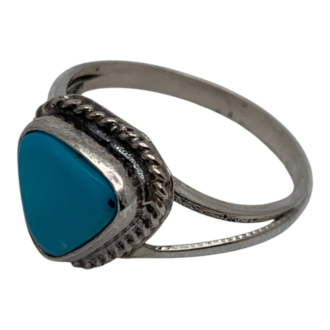 Silver & Blue Stone Ring - 3