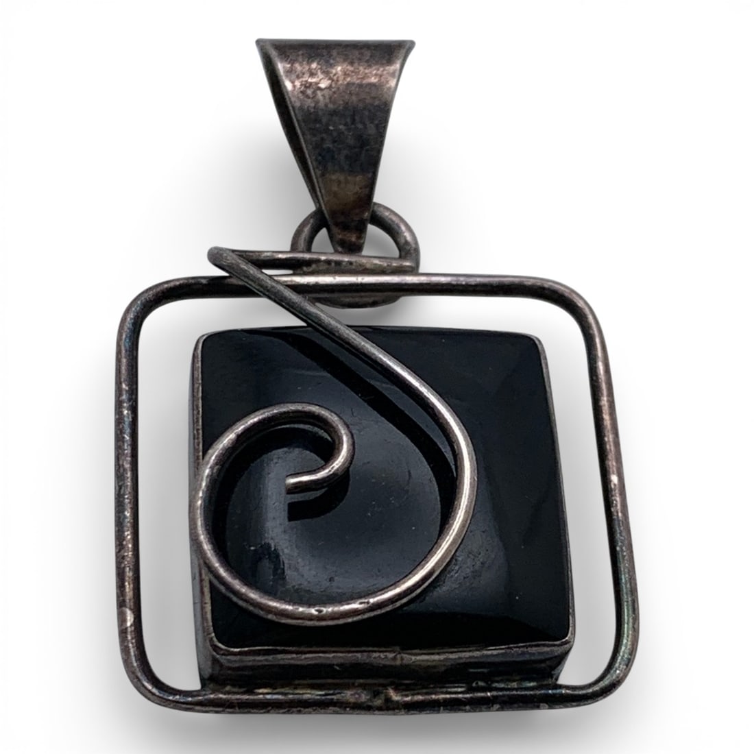 Sterling Silver & Black Stone Pendant (1 of 3)