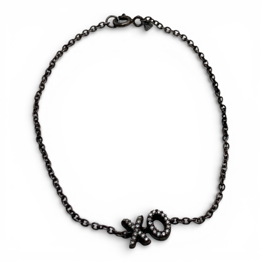 Sterling Silver Bracelet With Clear Stones: Marked 925 - 6 3/4" Long - 1.5 Grams