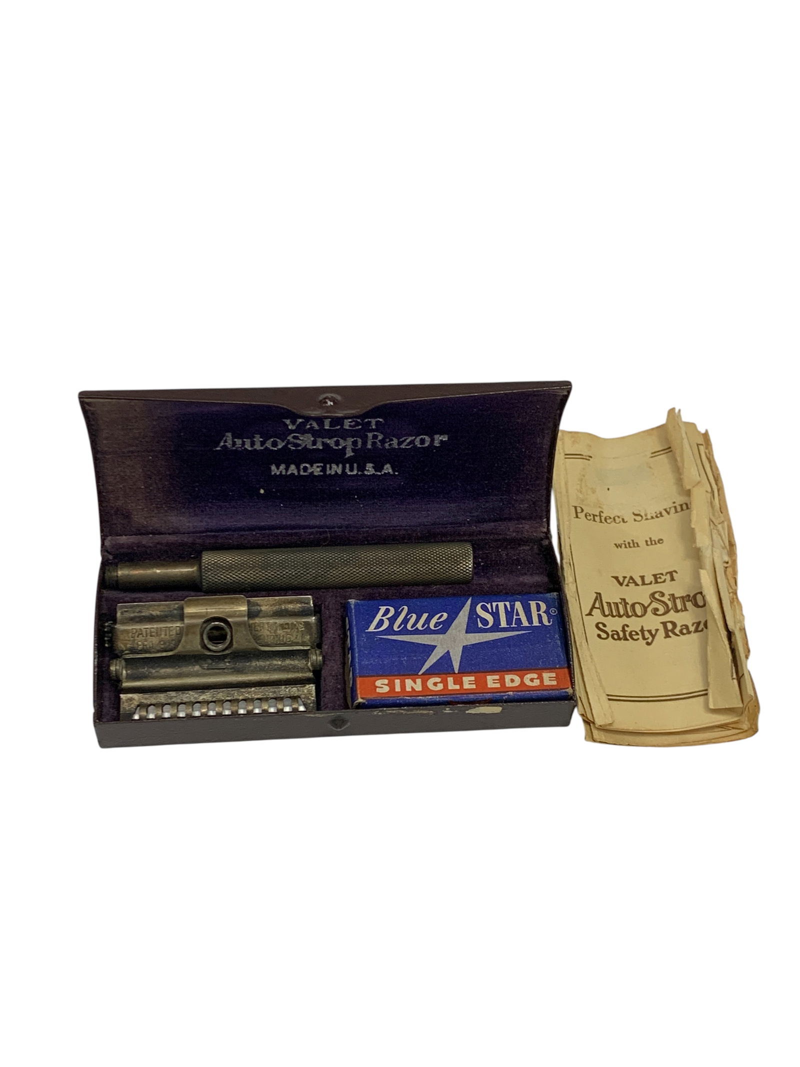 Vintage Valet Auto Strop Razor Set: Includes Razor, Extra Blades & Original Box And Papers