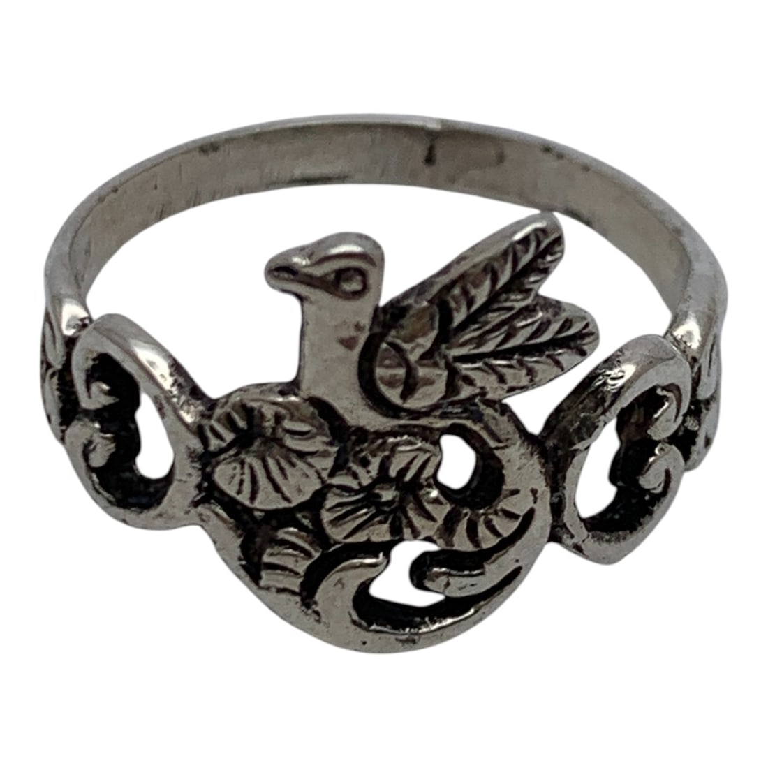 Silver Bird Design Ring - 5