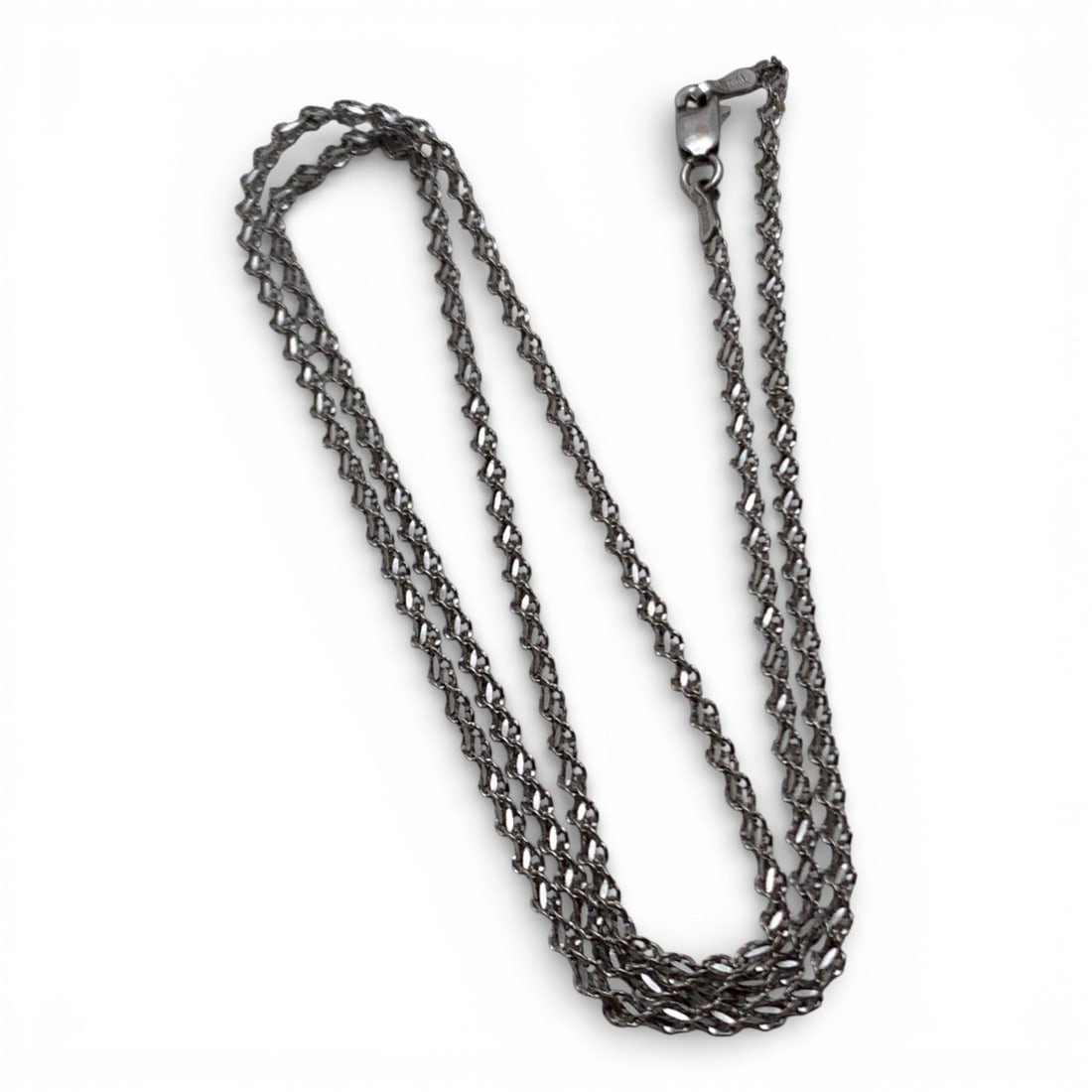 14k White Gold Necklace: Marked 14k - 20 1/4" Long - 2.1 DwtGemstones Tested With Presidium Gem Tester Il - Berners Does Not Guarantee Authenticity Of Gemstones